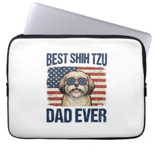 Funda Para Portátil Mejor papá de Shih Tzu patriota perruno