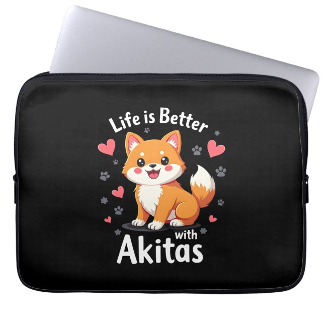 Funda Para Portátil Mejor vida con Akita Tank Top (Frente)