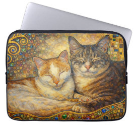 Funda Para Portátil Mejores amigos gatos inspirados en Klimt