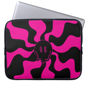 Funda Para Portátil Melt sonriente - Magenta y negro