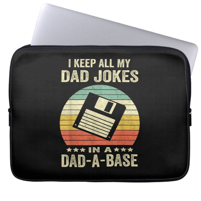 Funda Para Portátil Mens Funny dad Jokes in dad-a-Base (Frente)