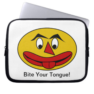 Funda Para Portátil Mentir tu lengua graciosa cara amarilla