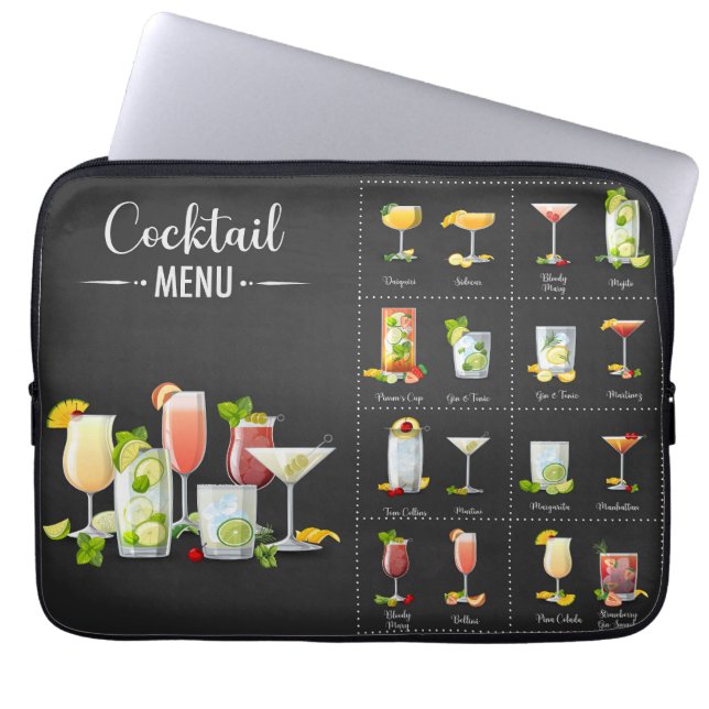 Funda Para Portátil Menú de cócteles (Frente)