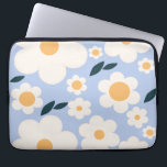 Funda Para Portátil Mercado de flores Copenhague Flores Flores Flores<br><div class="desc">Mercado de flores Copenhague: arte floral abstracto - flores retro impreso - pastel danés con fondo azul bebé y mareas blancas.</div>