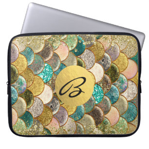 Funda Para Portátil Mermaid Scales Multi Color Purpurina Glam Trendy