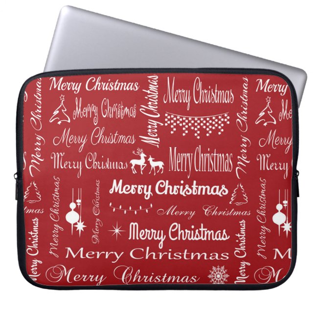 Funda Para Portátil Merry Christmas (Frente)