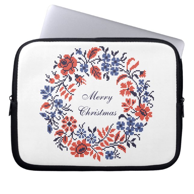 Funda Para Portátil Merry Christmas Flowship (Frente)