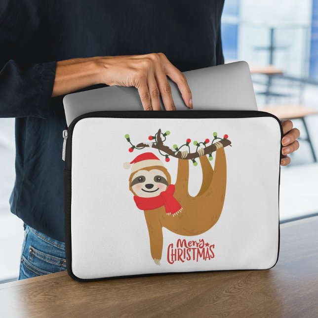 Funda Para Portátil Merry Christmas Sloth | Vacaciones (Subido por el creador)