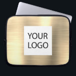 Funda Para Portátil Metálico de oro moderno - promoción del logotipo P<br><div class="desc">Moderno Funda de publicidad promocional (promocional) con el logotipo de Personalizado elegante metálico de oro inoxidable metálico Faux promocional para portátil o promoción de mangas. Este funda se puede personalizar para incluir el logotipo de su empresa o empresa.</div>