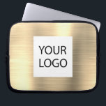 Funda Para Portátil Metálico de oro moderno - promoción del logotipo P<br><div class="desc">Moderno Funda de publicidad promocional (promocional) con el logotipo de Personalizado elegante metálico de oro inoxidable metálico Faux promocional para portátil o promoción de mangas. Este funda se puede personalizar para incluir el logotipo de su empresa o empresa.</div>