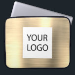 Funda Para Portátil Metálico de oro moderno - promoción del logotipo P<br><div class="desc">Moderno Funda de publicidad promocional (promocional) con el logotipo de Personalizado elegante metálico de oro inoxidable metálico Faux promocional para portátil o promoción de mangas. Este funda se puede personalizar para incluir el logotipo de su empresa o empresa.</div>