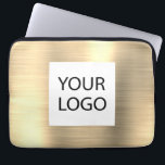 Funda Para Portátil Metálico de oro moderno - promoción del logotipo P<br><div class="desc">Moderno Funda de publicidad promocional (promocional) con el logotipo de Personalizado elegante metálico de oro inoxidable metálico Faux promocional para portátil o promoción de mangas. Este funda se puede personalizar para incluir el logotipo de su empresa o empresa.</div>