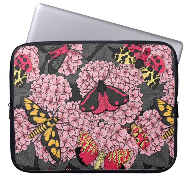 Funda Para Portátil Metas en hidrangea rosa (Frente)
