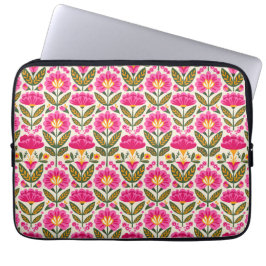 Funda Para Portátil Mexican Talavera Flowers Retro Pink Botanical