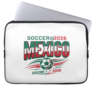 Funda Para Portátil México Fútbol 2026 Fútbol Negrita Tipografía País