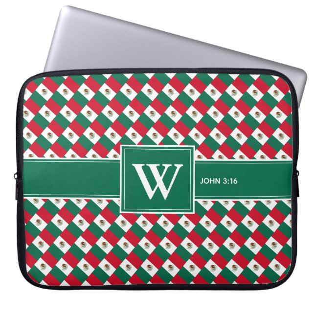 Funda Para Portátil MÉXICO Monograma de Escritura Cristiana (Frente)