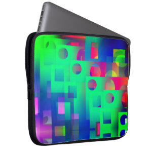 Funda Para Portátil Mezcla de colores en rectángulos con aburrido...