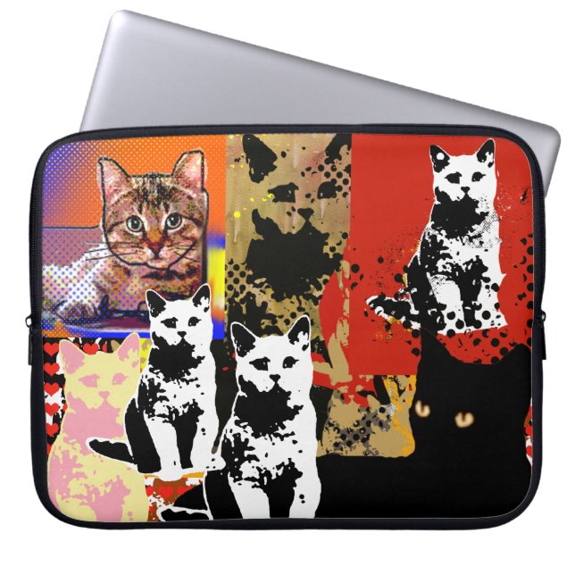 Funda Para Portátil mezcla de gato (Frente)