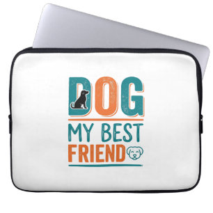 Funda Para Portátil Mi mejor amigo perro Diseño de camiseta vintage pa