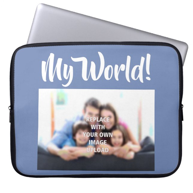 Funda Para Portátil "Mi mundo" - Foto familiar en una manga de laptops (Frente)