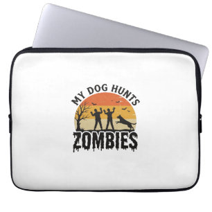 Funda Para Portátil Mi perro caza zombies vintage Halloween arte de pe