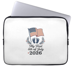 Funda Para Portátil Mi Primer 4 de Julio 2026 Bebé Vintage Patriótico