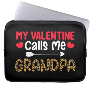 Funda Para Portátil Mi San Valentín me llama abuelo leopardo búfalo