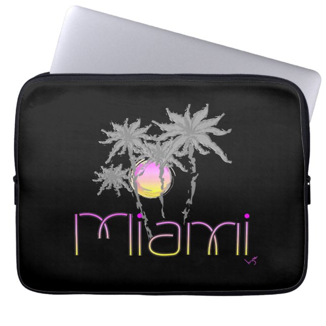 Funda Para Portátil Miami, Florida Black Guay Graphic (Frente)