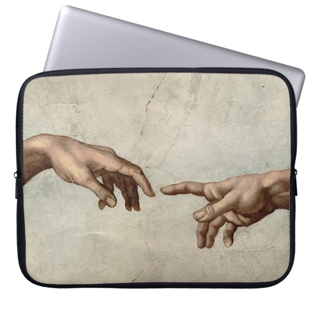 Funda Para Portátil Michaelangelo manos creación adam dios (Frente)