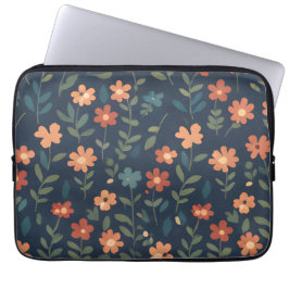 Funda Para Portátil Midnight Meadow Hand-Painted Floral Pattern