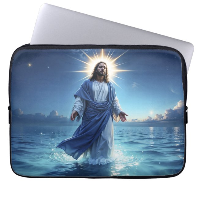 Funda Para Portátil Milagro de Jesucristo paz espiritual del océano (Frente)