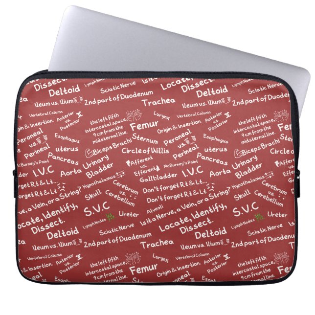 Funda Para Portátil Minimal Anatomical Doodle Pattern Medical Laptop  (Frente)