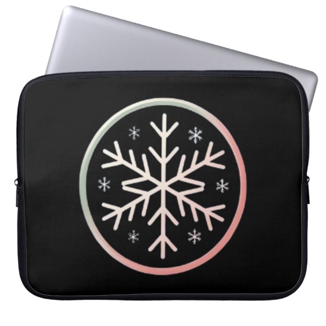 Funda Para Portátil Minimal Snowflake Icon –  Winter Holiday design  (Frente)