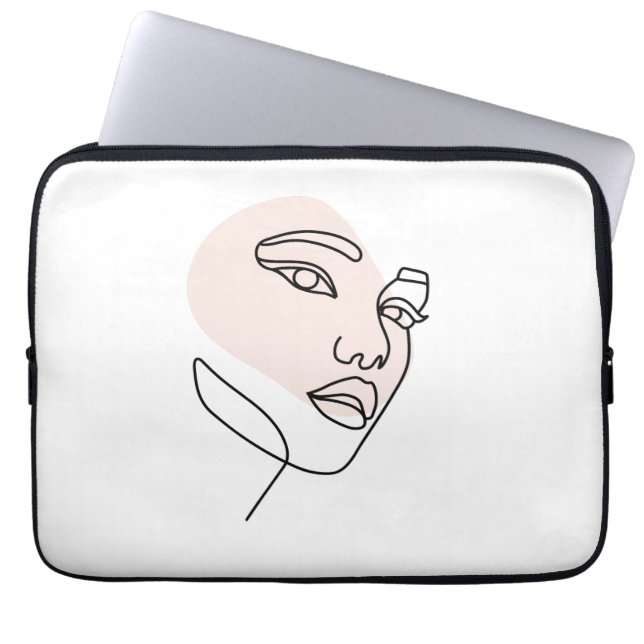 Funda Para Portátil Minimalist Abstract Woman Face Line Art Drawing 2 (Frente)