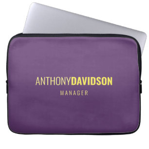 Funda Para Portátil Minimalista elegante profesional Indigo y Amarillo