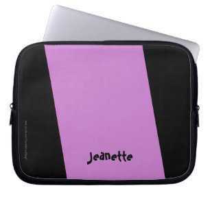 Funda Para Portátil Minimalista Girly Fuschia y negro, nombre, computa