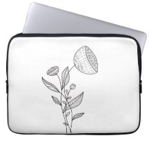 Minimalista Línea Floral Arte Negro Y Blanco