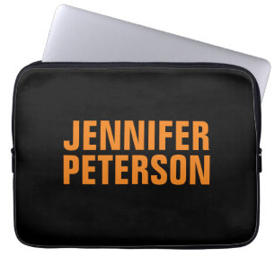 Funda Para Portátil Minimalista profesional naranja negrita negro