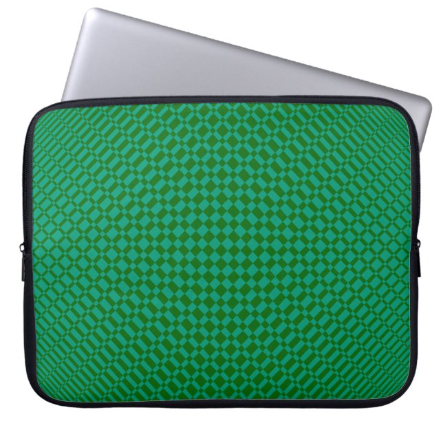 Funda Para Portátil ‘Mirage’ | Emerald Green on Deep Green | (Frente)