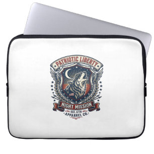 Funda Para Portátil Misión Nocturna Patriótica Lobo Patriota Militar I