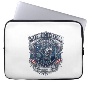 Funda Para Portátil Misión Nocturna Patriótica Lobo Patriota Militar I