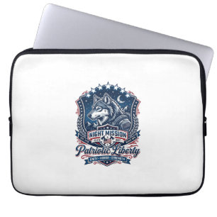 Funda Para Portátil Misión Nocturna Patriótica Lobo Patriota Militar I