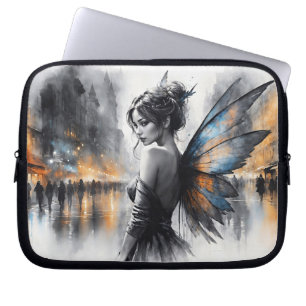 Funda Para Portátil Misteriosa ciudad de hadas brumosas alas etéreas