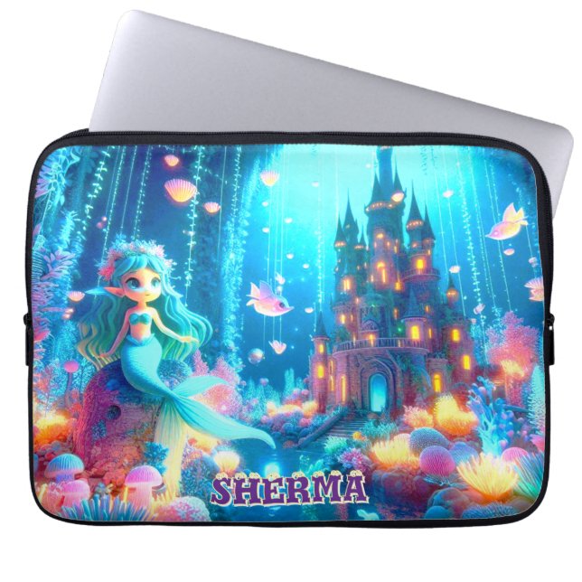 Funda Para Portátil Mística Profundidad - Chibi Mermaid & GIGHT Garden (Frente)
