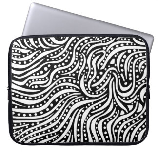 Funda Para Portátil Moción en el agua - Blanco en negro