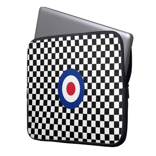 Funda Para Portátil Mod objetivo de Carreras negra controlado (Anverso izquierdo)