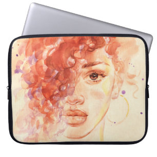Funda Para Portátil Moda afroamericana, ilustracion acuarela.