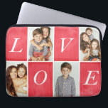 Funda Para Portátil Moda Amor 4 Collage de fotos<br><div class="desc">Muestra tus fotos favoritas con este elegante collage de 4 fotos que dice "Amor".</div>