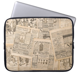 Funda Para Portátil Moda antigua: Páginas publicitarias de periódicos