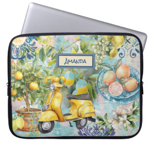 Funda Para Portátil Moda azul turquesa siciliano de cítricos coloració